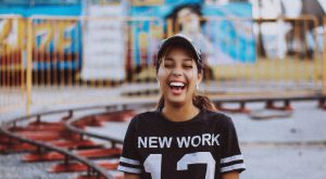 Lady laughing and enjoying life