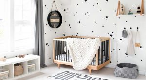 Grey and white boys room