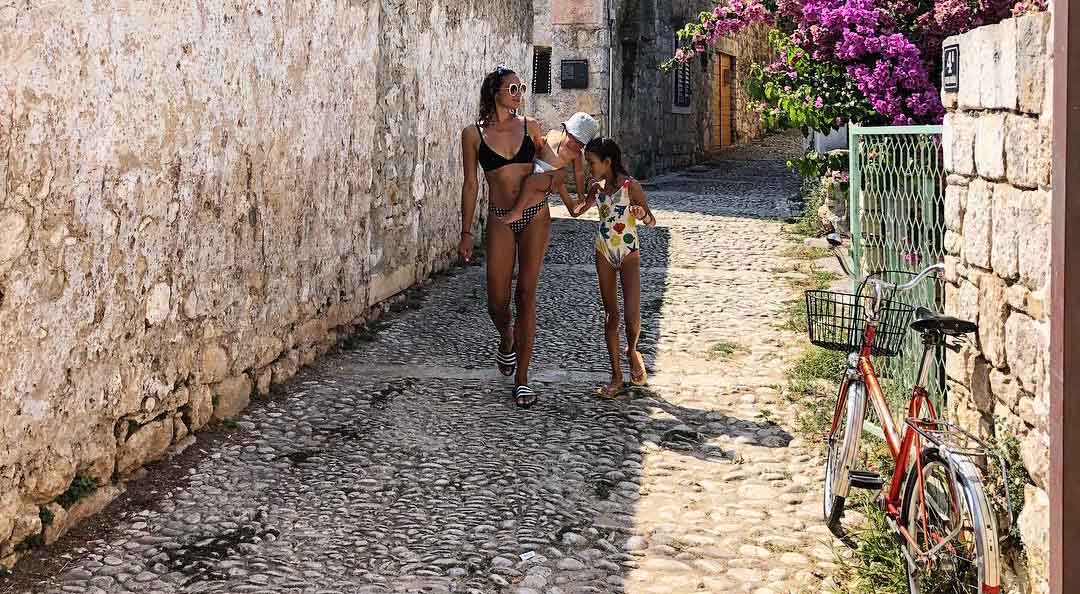 Natalie Decorte on holiday in Croatia with kids