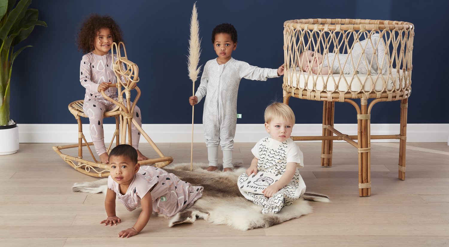 Kids in new ergopuch Nature collection sleepwear