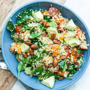 Whole Vegan Pantry Roast Sweet Potato quinoa and avocado Salad full view