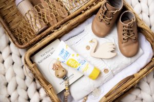 The Goat Skincare product in baby basket