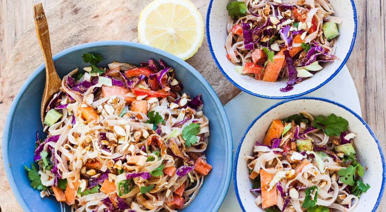 Whole Vegan Pantry Quick and easy Noodle Salad with Almond Butter Sauce