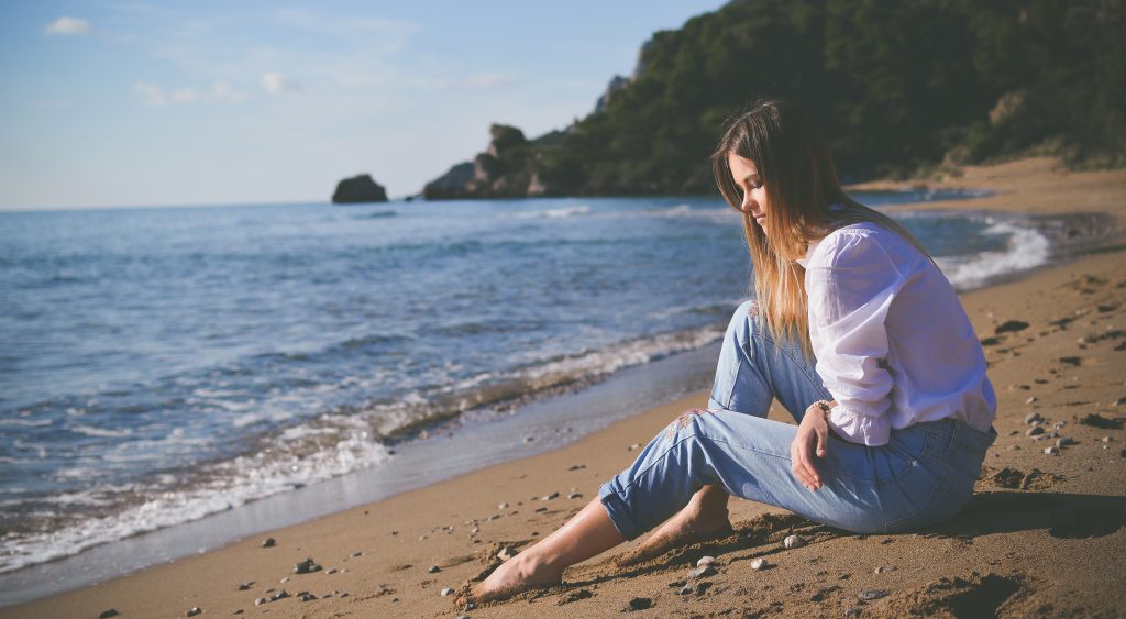 Rejection Contraception Options After Pregnancy mama disrupt Woman sitting on beach thinking
