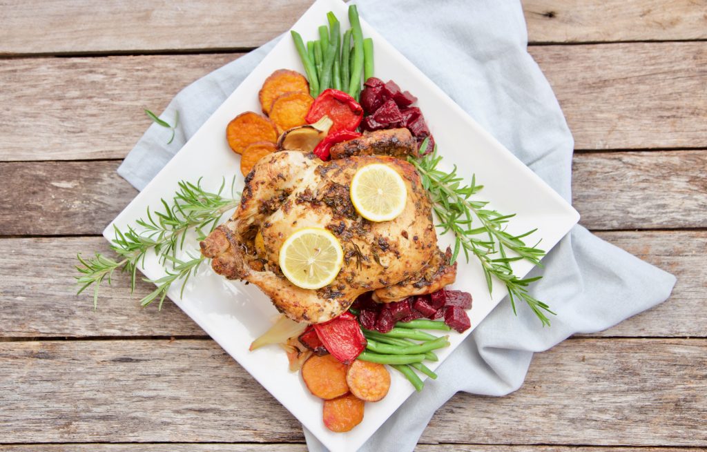 Full view Mandy Sacher Roast chicken in marinade