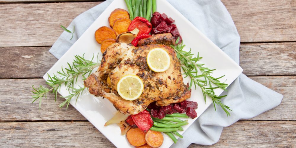 The Wholesome Child roast chicken in marinade