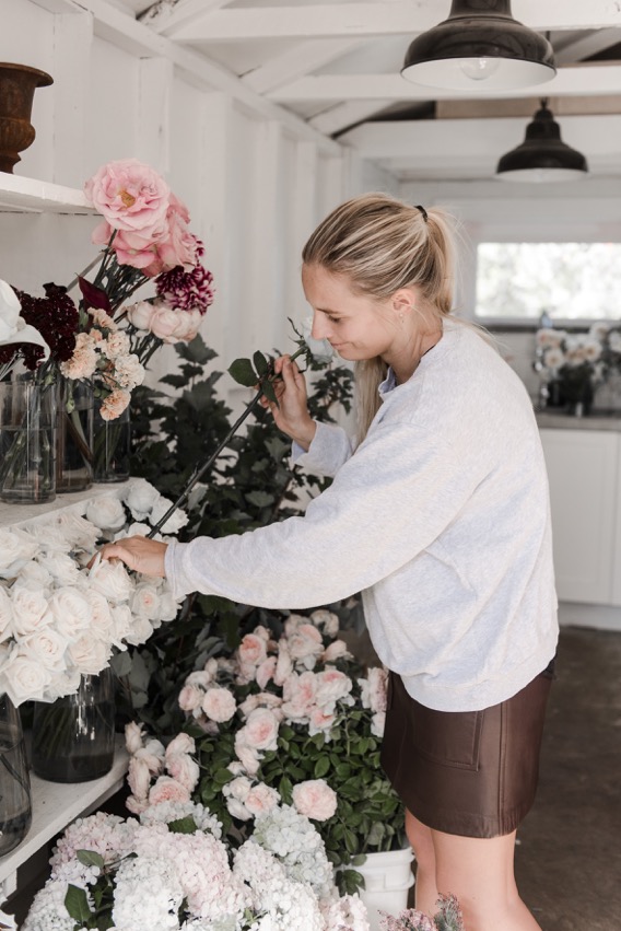 Emily Smith from Boutierre Girls flower arranging