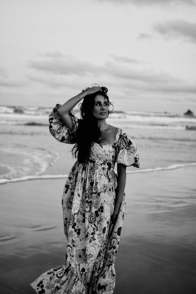 Leah Patara birth doula in floral dress