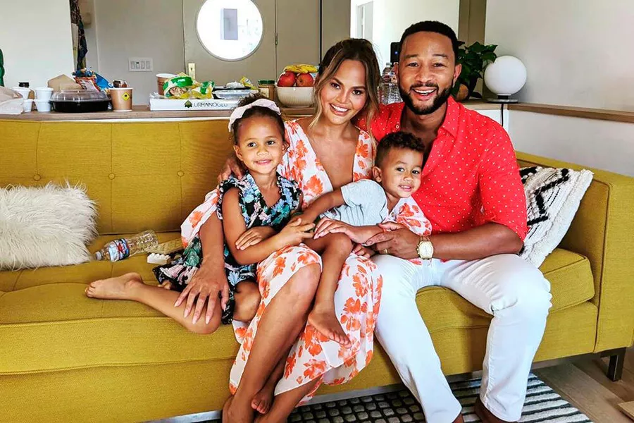 Chrissy Teigen and John Legend with their children