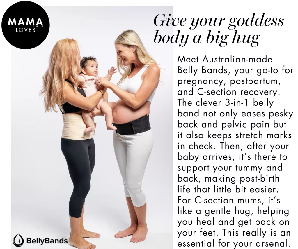 belly bands, postpartum recovery, mama disrupt