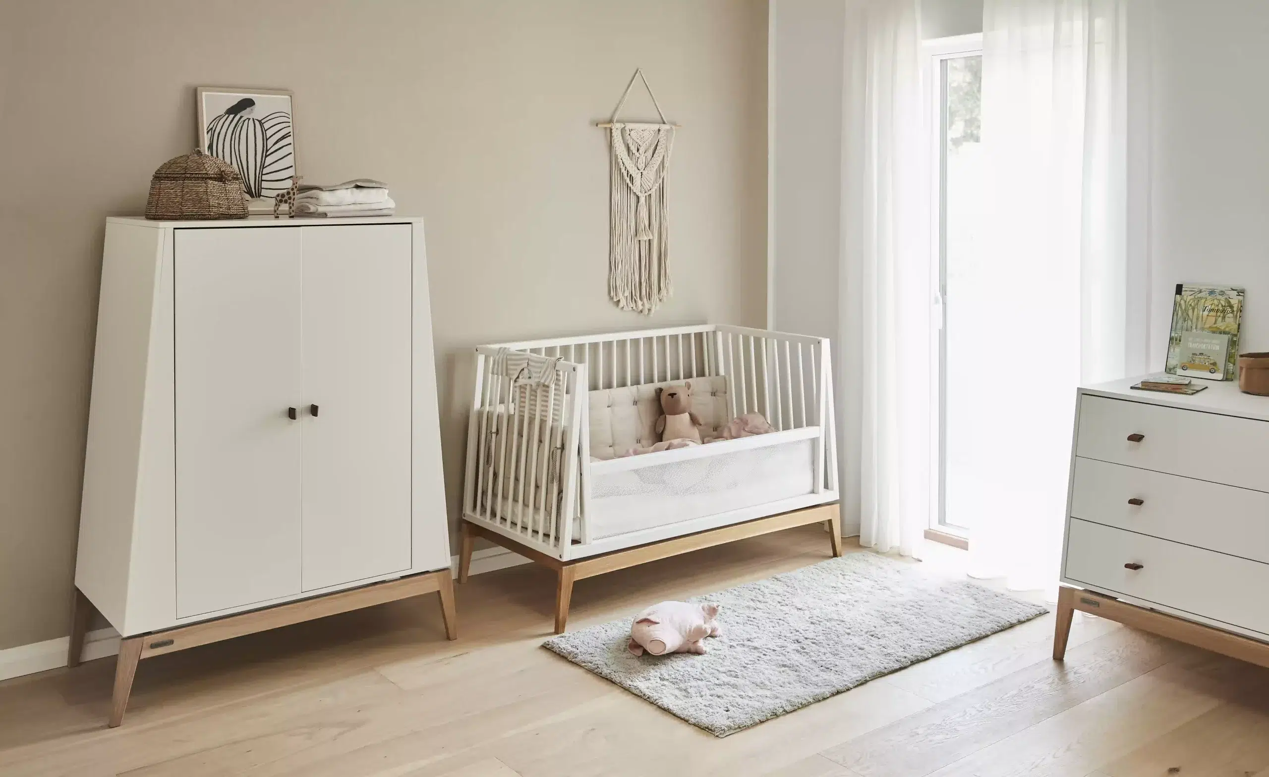 Leander Luna Cot Danish By Design in white nursery