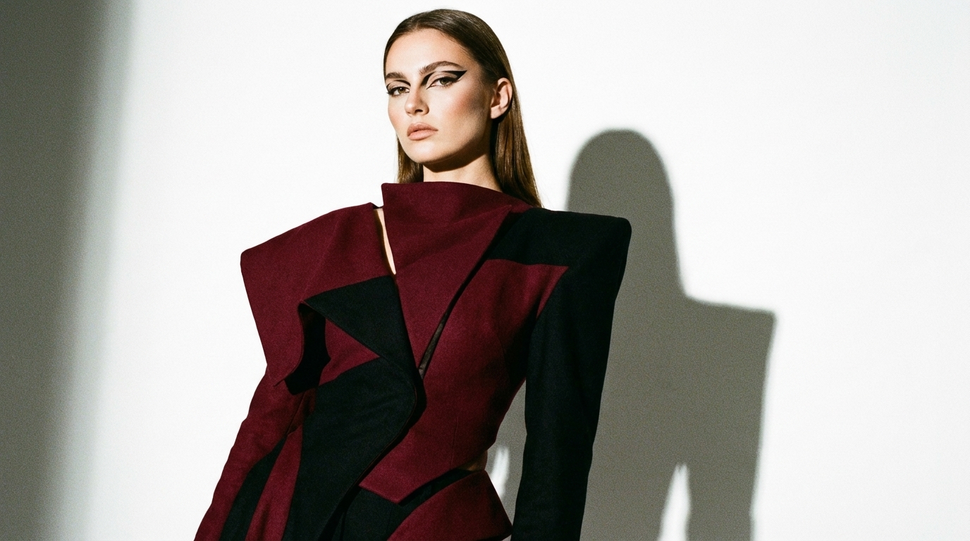 A confident, stylish woman in an editorial fashion shoot representing modern women's wellness and perimenopause