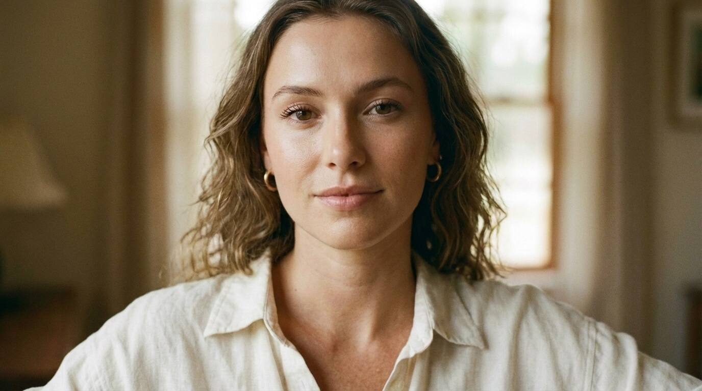 A confident, fashionable young woman representing modern women's wellness and perimenopause